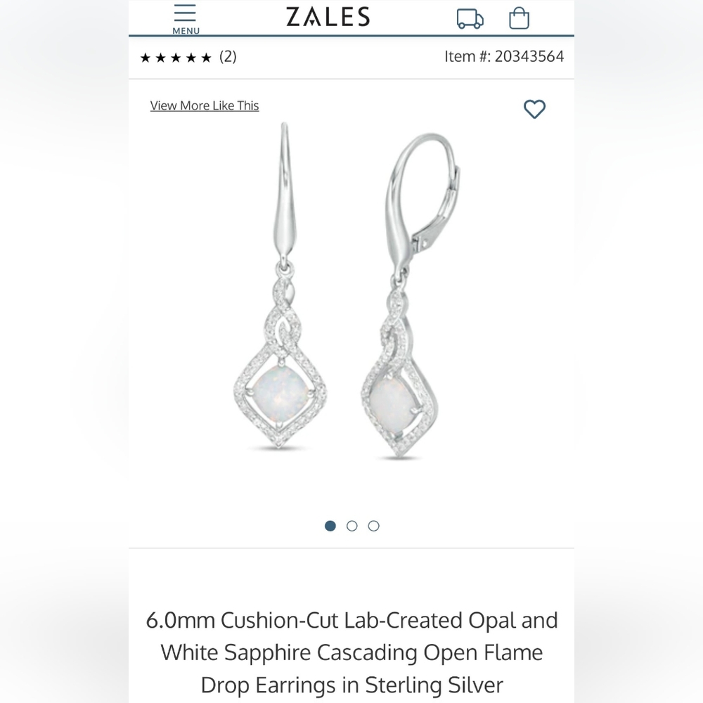 Opal and White Sapphire Drop Earrings by Zales